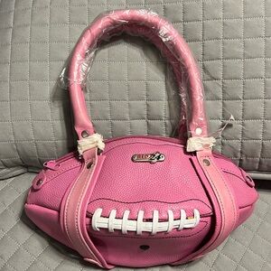 Red 24 Vintage Leather Football Purse